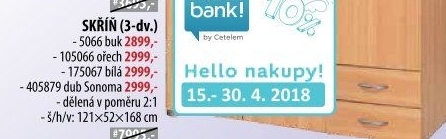 Skříň třídveřová 5066 buk