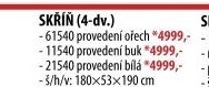 Skříň ESO 4dveřová 61540 ořech/bílá