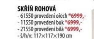 Skříň rohová ESO 61550 ořech/bílá