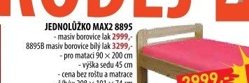Jednolůžko MAX 2 - 90x200 lak