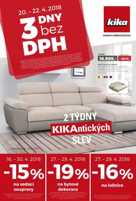 akční leták Kika nábytek 16.4.2018-29.4.2018