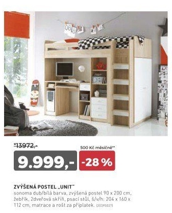 Dětská postel zvýšená UNIT
