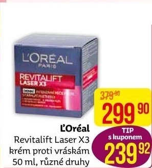 Krém pleťový proti vráskám Laser X3 Renew Revitalift L'Oréal