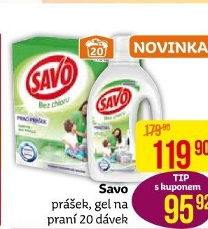 Prací prášek bez chloru Savo