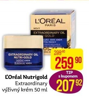 Krém pleťový výživný Extraordinary Oil Nutri Gold L'oreal