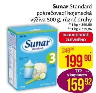 Kojenecké mléko Standard Sunar