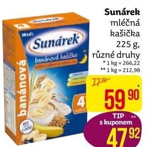 Kaše mléčná Sunárek
