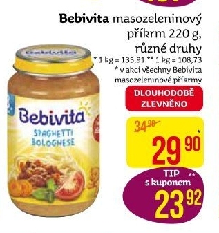 Příkrm masozeleninový Bebivita