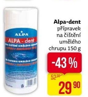 Přípravek na zubní protézy Alpa-dent Alpa