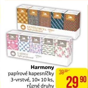 Papírové kapesníčky 3vrstvé Harmony