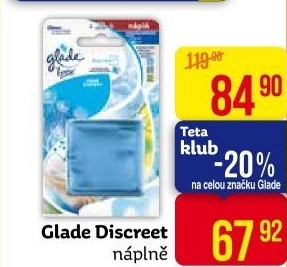 Osvěžovač vzduchu Discreet Glade by Brise - náplň
