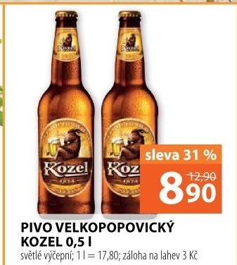 Pivo světlé výčepní 10°Velkopopovický Kozel