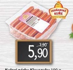 Párky kuřecí Klausovky Vodňanské kuře