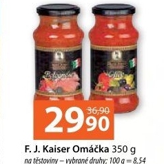 Omáčky na těstoviny Franz Josef Kaiser