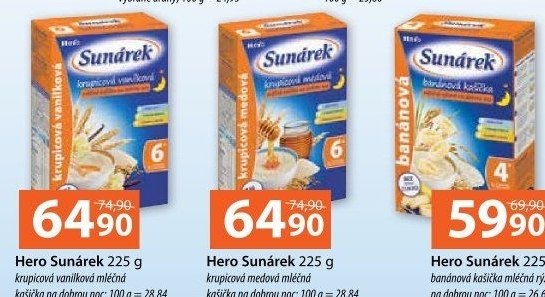 Kaše mléčná Dobrou noc Sunárek