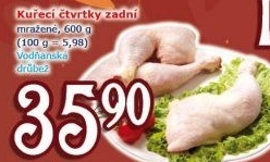 Čtvrtky kuřecí mražené