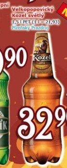 Pivo světlé výčepní 10°Velkopopovický Kozel