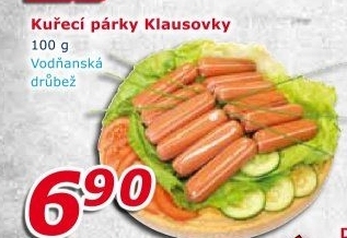 Párky kuřecí Klausovky Vodňanské kuře