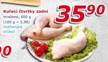 Čtvrtky kuřecí mražené Vodňanské kuře