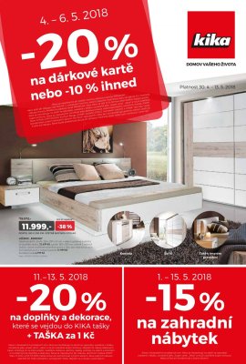 akční leták Kika nábytek 30.4.2018-13.5.2018