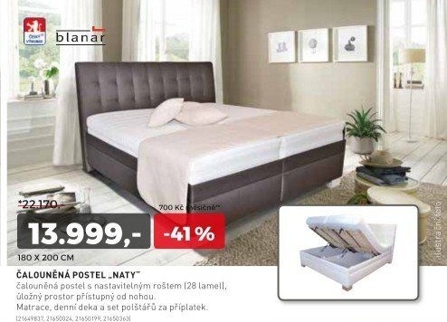 Čalouněná postel NATY