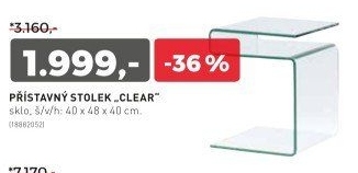 Přístavný stolek CLEAR