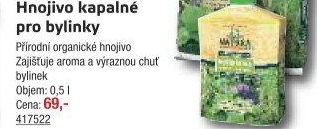 Hnojivo tekuté Vitality komplex Bylinková zahrádka Natura Agro