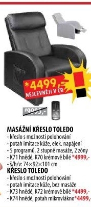 Masážní křeslo TOLEDO hnědé K71