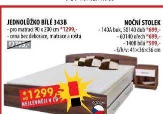 Jednolůžko 343 bílá 90x200