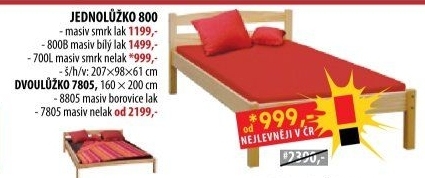 Jednolůžko 800 lakované