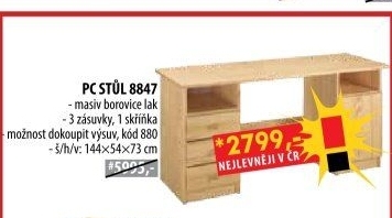 PC stůl 8847 lakovaný