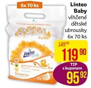 Vlhčené ubrousky dětské Linteo Baby