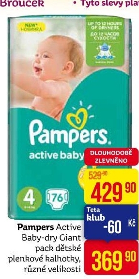Pleny dětské Pampers Active Baby Dry