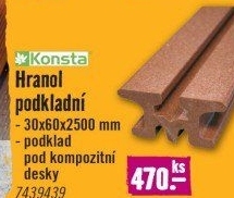 Podkladní hranol pro terasová prkna WPC Konsta