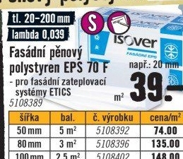 Polystyren fasádní Isover EPS