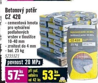 Betonový potěr Weber