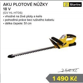 Aku nůžky na živý plot Starline