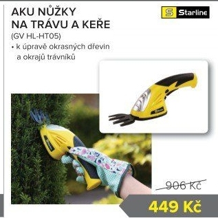 Aku nůžky na trávu a keře Starline