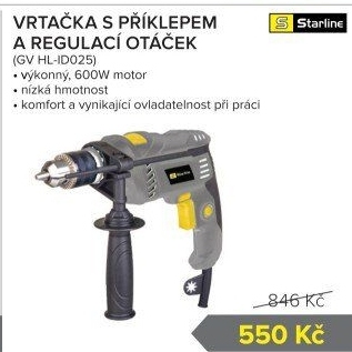 Příklepová vrtačka Starline