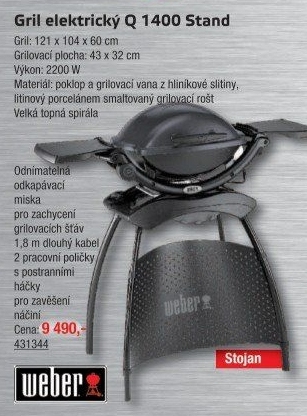 Elektrický gril Weber Q 1400 Stand