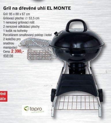 Gril na dřevěné uhlí El Monte Tepro