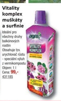 Vitality komplex na muškáty a surfínie Agro
