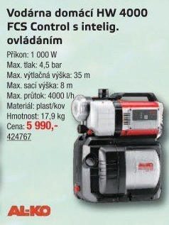 Domácí vodárna Al-Kl HW 4000 FCS Control
