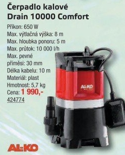 Čerpadlo ponorné kalové Al-Ko Drain 10000 Comfort