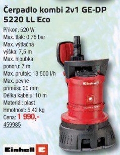 Čerpadlo kombi Einhell 2v1 GE-DP 5220 LL Ec