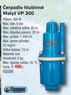 Hlubinné čerpadlo Malyš VP 300 Elpumps