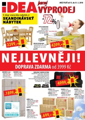 akční leták IDEA nábytek 15.5.2018-31.5.2018
