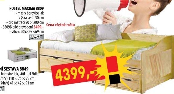 Jednolůžko se zásuvkami MAXIMA