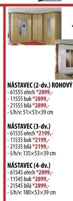 Nástavec rohový ESO 61555 ořech/bílá