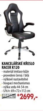 Kancelářské křeslo RACER černá/bílá